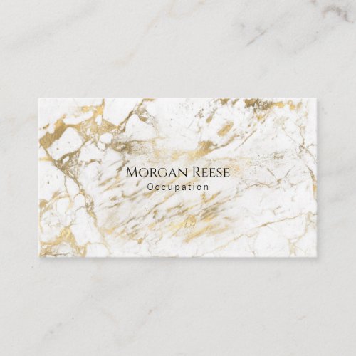 Name  Occupation QR code White  Gold Marble Business Card