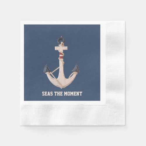 Name of Boat nautical anchor with rope Napkins