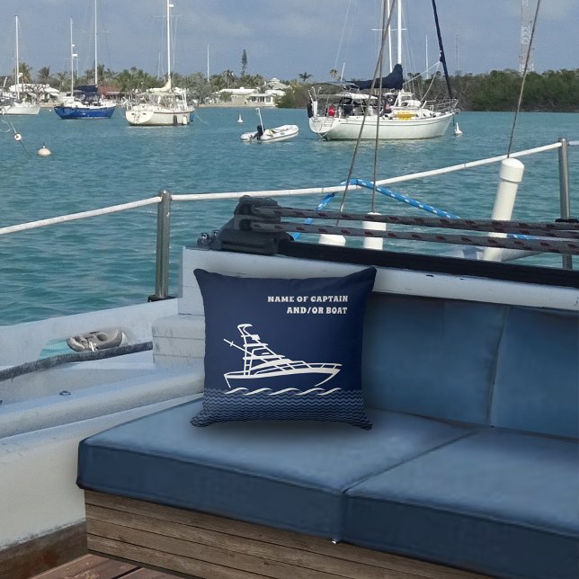 Name of Captain and/or Boat (customizable) Throw Pillow (Creator Uploaded)