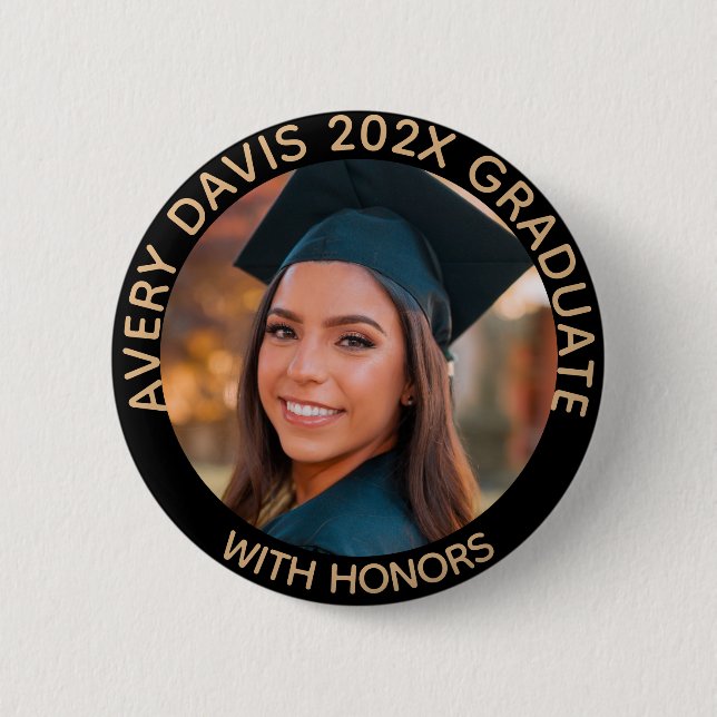 Name of Graduate Photo Year With Honors Degree Button (Front)