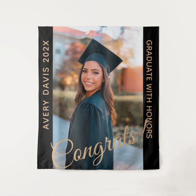 Name of Graduate Photo Year With Honors Degree Tapestry (Front)