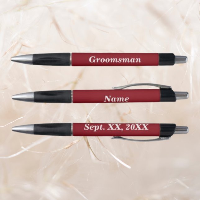 Name of Groomsman and Date Rubber Grip Pen (Name of Groomsman and Date Rubber Grip Pen)
