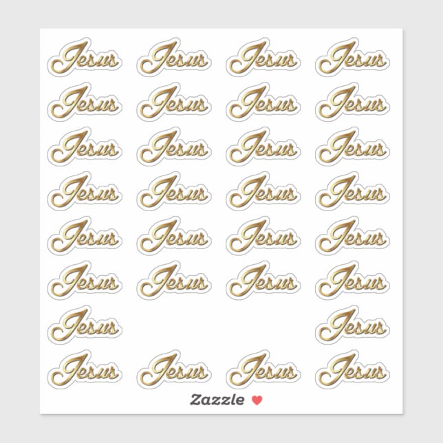 Name of Jesus Calligraphy Text Vinyl Contour Sticker (Sheet)
