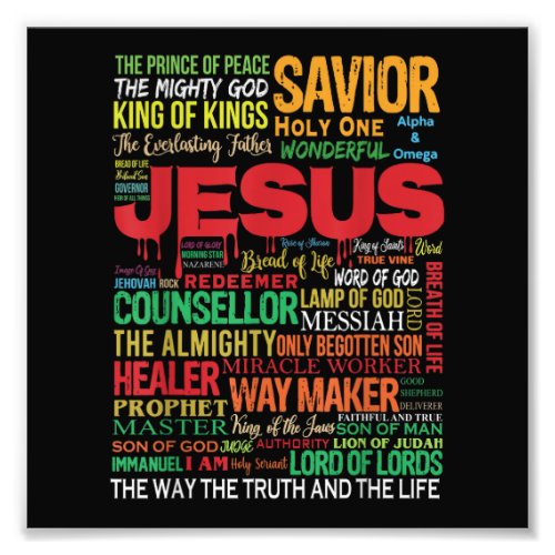 Name of jesus king savior counsellor photo print