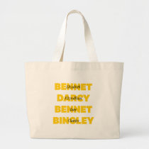 Name of Main Characters from Pride and Prejudice Large Tote Bag
