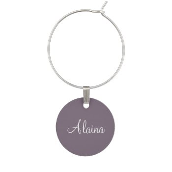 Name Old Lavender Classy Color Matching Wine Charm by Kullaz at Zazzle