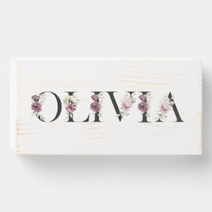 Name Olivia Wooden Box Sign