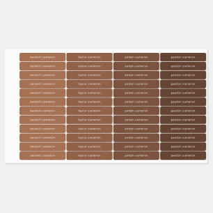 Name on Brown Adhesive Labels