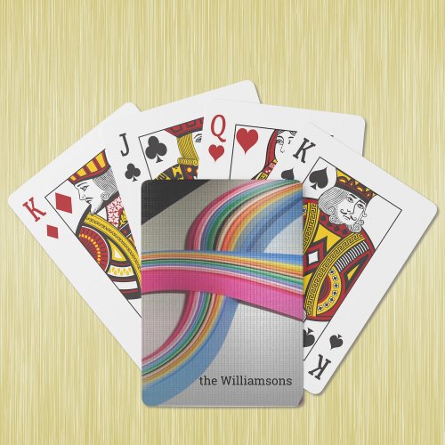 Name on Colorful Quilling Paper Design Playing Cards