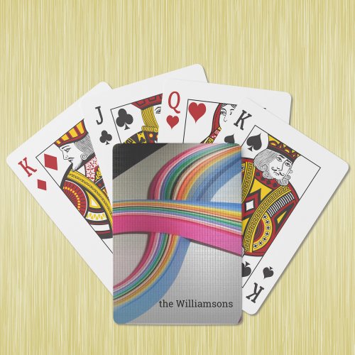 Name on Colorful Quilling Paper Design Poker Cards