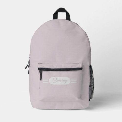 Name on Deco Style Band over Pretty Blush Pink Printed Backpack