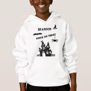 Name on Decorated Kids Halloween Pullover Hoodie