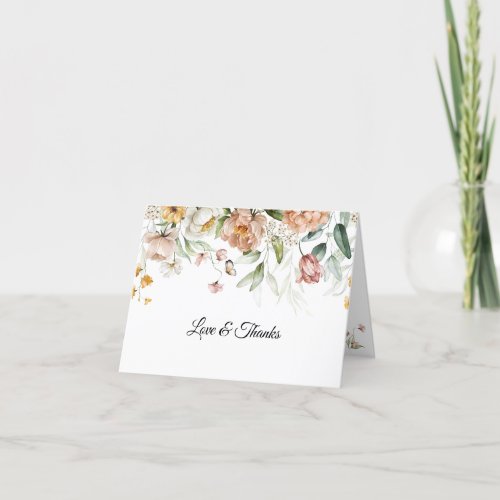 Name on Elegant Fine Art Floral Drop Thank You Card