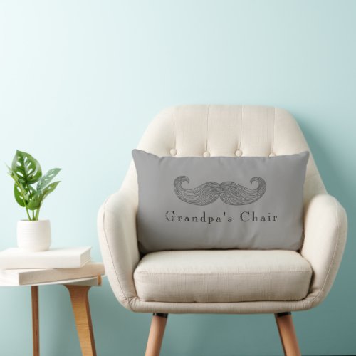 Name on Grandpas Chair Gray Lumbar Pillow