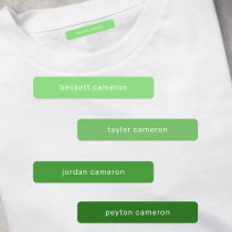 Name on Green Adhesive Waterproof Labels