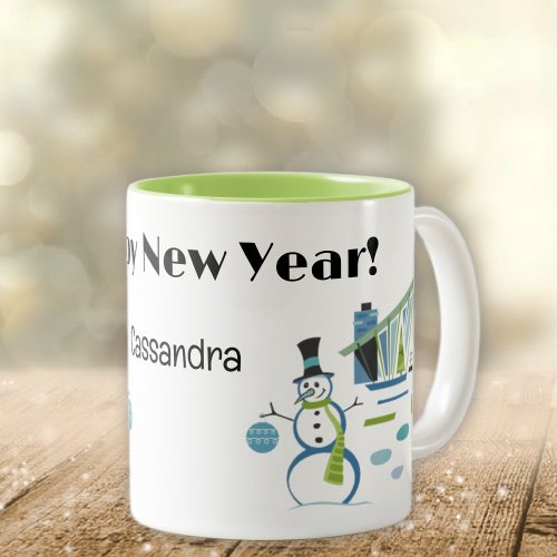 Name on Happy New Year 11oz Retro Two_Tone Coffee Mug