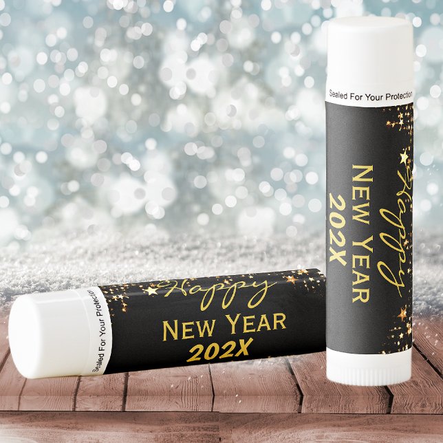 Name on Happy New Year Favors (12) Flavored Lip Balm (Creator Uploaded)