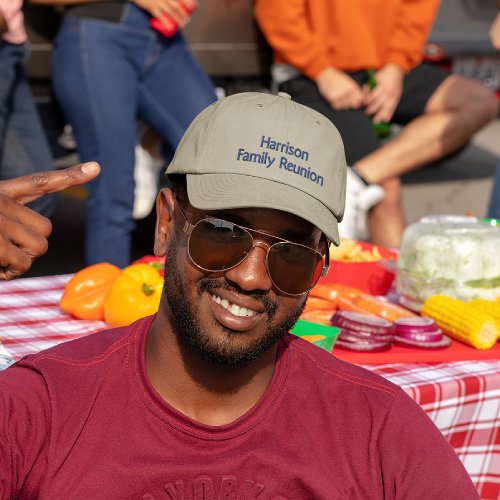 Name on Khaki Family Reunion  Embroidered Baseball Cap