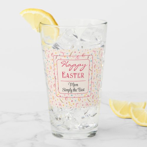 Name on Mom Gift Happy Easter Pint Glass