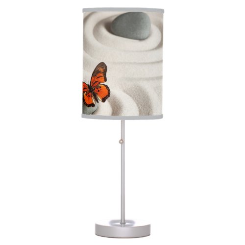 Name on Monarch Butterfly Zen Garden Table Lamp