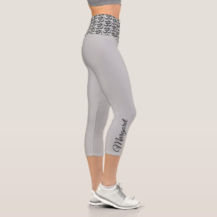 Name on Om Symbol High Waisted Capri Leggings