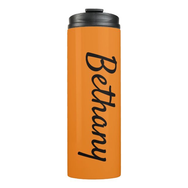 Name on Orange Matching Design 12oz Thermal Tumbler (Front)