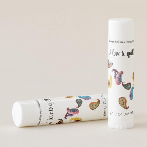 Name on Paper Quilled Paisleys Flavored Lip Balm