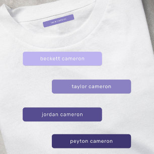 Name on Purple Adhesive Waterproof Labels
