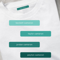 Name on Teal Adhesive Waterproof Labels