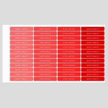 Name on Tomato Red Adhesive Labels