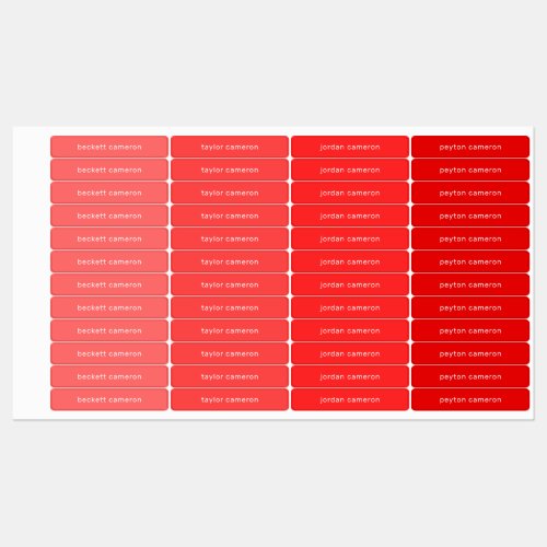 Name on Tomato Red Adhesive Labels