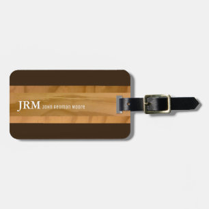 name on wood grains look / airplane travel luggage tag