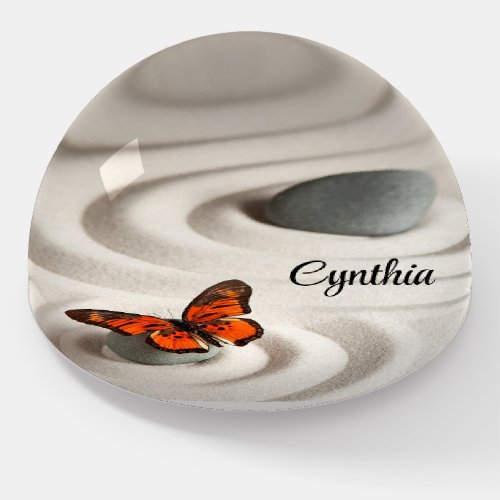 Name on Zen Garden Monarch Butterfly Paperweight