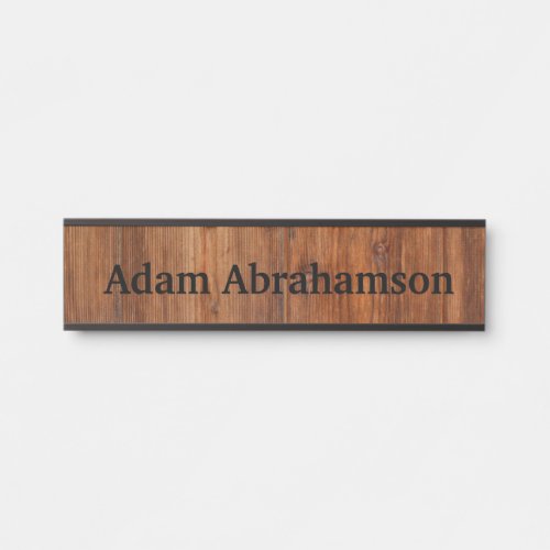 Name Only Plate Wood Grain Rustic Office Door Sign