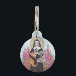 Name Only St. Gertrude Patron of Cats Pet ID Tag<br><div class="desc">Add your cat's name to this original St. Gertrude watercolor image pet tag.</div>