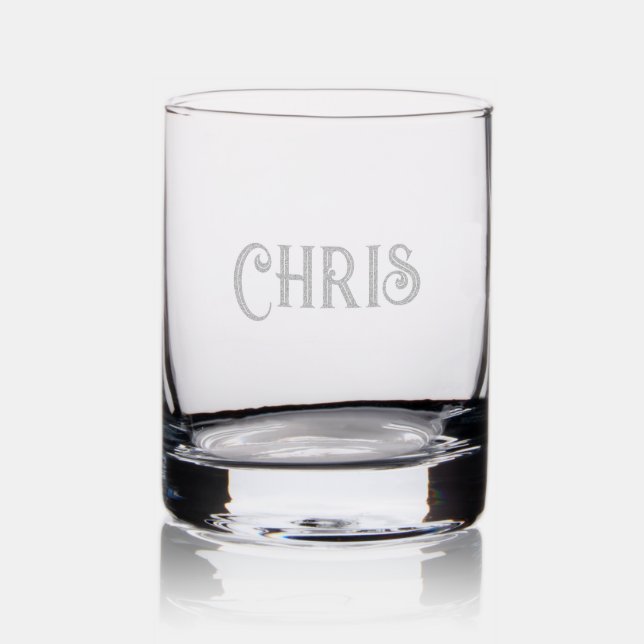 Name or Monogram Etched 10oz Rocks Glass (Glassware)