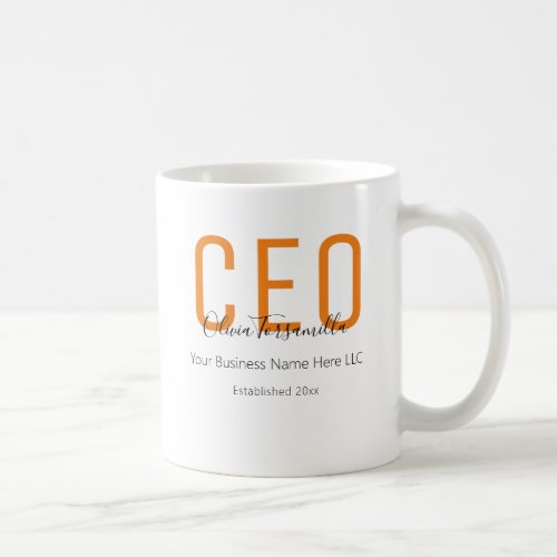 Name Orange Black CEO Coffee Mug