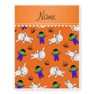 Name orange frankenstein mummy pumpkins temporary tattoos