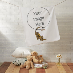 Name Orange Paisley Bengal Kitten Yoga Stretching Baby Blanket