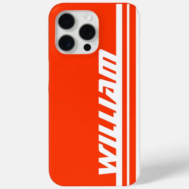Name orange & white stripe sports  Case-Mate iPhone case (Back)