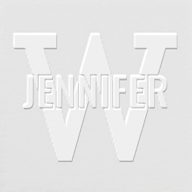 Name Over Simple Bold Single Initial Monogram #1 Embosser (Design)