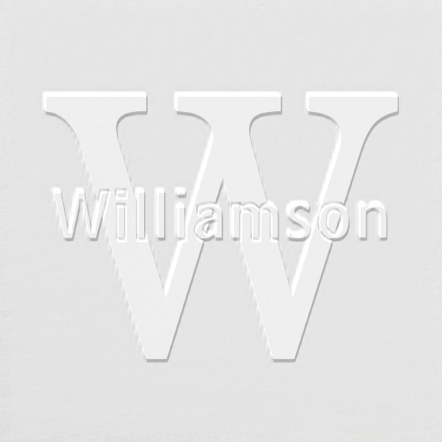 Name Over Simple Bold Single Initial Monogram #2 Embosser (Design)