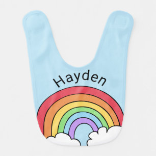 Name Over the Rainbow Personalised Baby Bib
