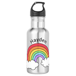 Name Over the Rainbow Personalised Stainless Steel Water Bottle