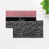 Name pastel pink glitter black leopard (Desk)