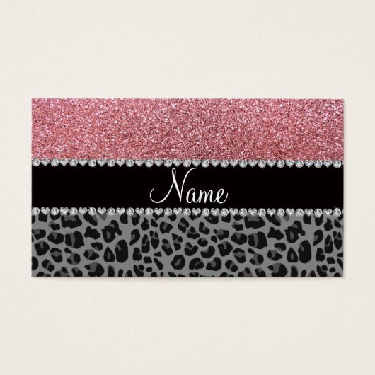 Name pastel pink glitter black leopard (Front)