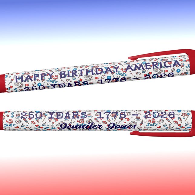Name Personal Family Business Cute 4th of July Ink Pen (Creator Uploaded)