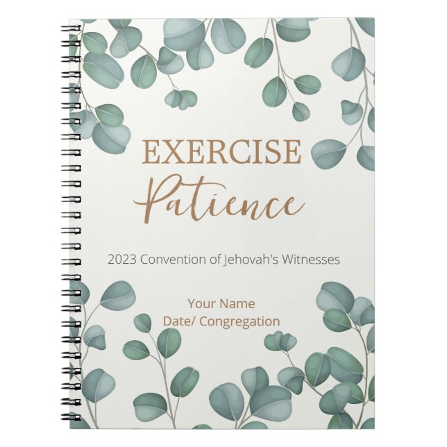 Name Personalized 2023 JW Exercise Patience  Notebook (Front)
