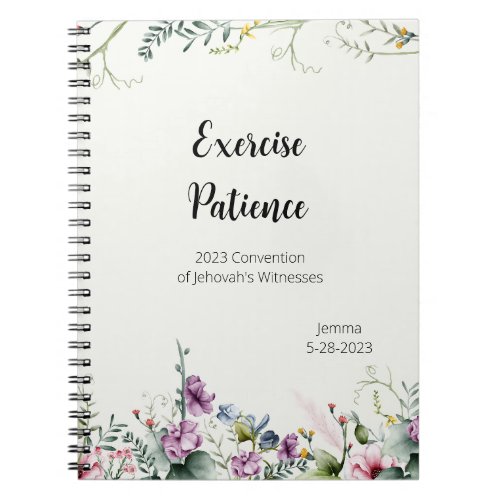 Name Personalized 2023 JW Exercise Patience  Notebook