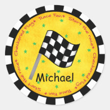 Name Personalized Black White Checkered Flag Wavin